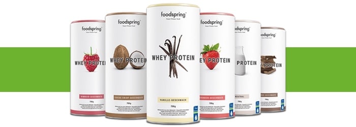 foodspring whey protein nährwerte proteine vanille erdbeer